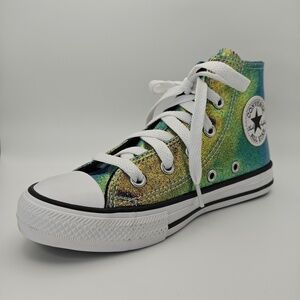 CONVERSE CHUCK TAYLOR ALL STAR HI IRIDESCENT GLITTER WHITE BLACK